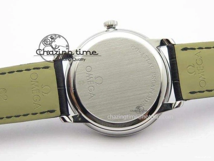 0420 Flexible De Ville MK 1:1 Best Edition SS White Dial On Black Leather Asian Seagull T1701 (Sec@6) 8244